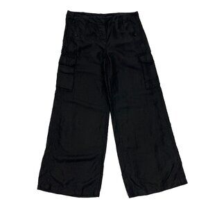 DKNY Black Wide-Leg Cargo Pants